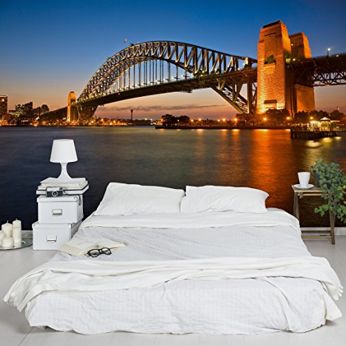 Apalis Vliestapete Harbour Brücke in Sydney Fototapete Breit | Vlies Tapete Wandtapete Wandbild Foto 3D Fototapete für Schlafzimmer Wohnzimmer Küche | mehrfarbig, 94940 von Apalis