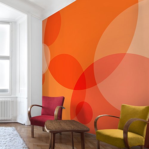 Apalis Vliestapete Havanna Lounge Fototapete Quadrat | Vlies Tapete Wandtapete Wandbild Foto 3D Fototapete für Schlafzimmer Wohnzimmer Küche | Größe: 288x288 cm, orange, 97731 von Apalis