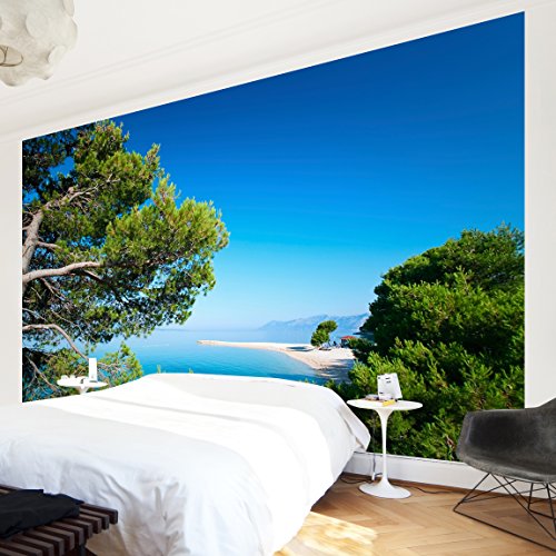 Apalis Vliestapete Hidden Paradise Fototapete Breit | Vlies Tapete Wandtapete Wandbild Foto 3D Fototapete für Schlafzimmer Wohnzimmer Küche | blau, 94671 von Apalis