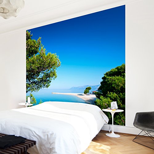 Apalis Vliestapete Hidden Paradise Fototapete Quadrat | Vlies Tapete Wandtapete Wandbild Foto 3D Fototapete für Schlafzimmer Wohnzimmer Küche | Größe: 192x192 cm, türkis, 95352 von Apalis