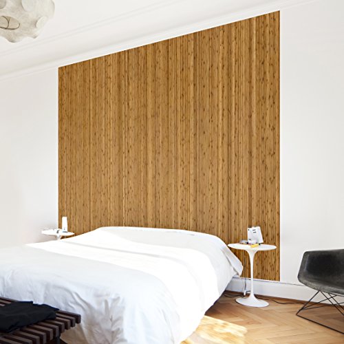 Apalis Vliestapete Holz Bambus Fototapete Quadrat | Vlies Tapete Wandtapete Wandbild Foto 3D Fototapete für Schlafzimmer Wohnzimmer Küche | Größe: 192x192 cm, natur, 104833 von Apalis