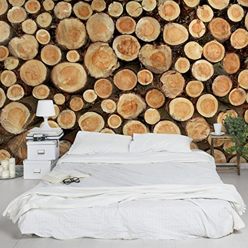 Apalis Vliestapete Holz Nummer YK18 Baumstämme Breit | Vlies Tapete Wandtapete Wandbild Foto 3D Fototapete für Schlafzimmer Wohnzimmer Küche | braun, 104860 von Apalis