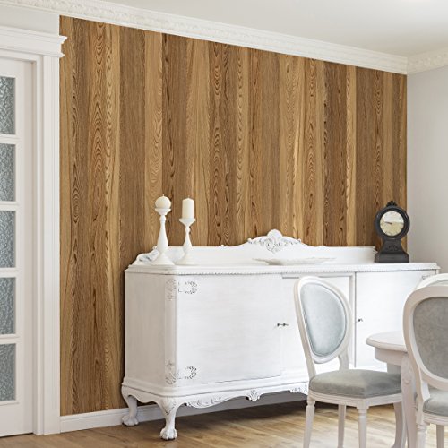 Apalis Vliestapete Holz Sen Fototapete Quadrat | Vlies Tapete Wandtapete Wandbild Foto 3D Fototapete für Schlafzimmer Wohnzimmer Küche | Größe: 288x288 cm, braun, 104839 von Apalis