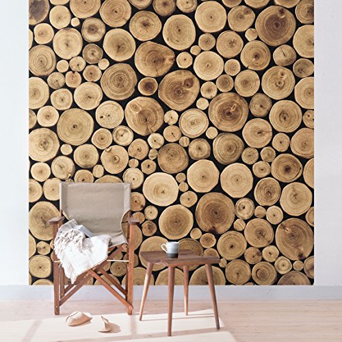 Apalis Vliestapete - Homey Firewood - Fototapete Quadrat | Vlies Tapete Wandtapete Wandbild Foto 3D Fototapete für Schlafzimmer Wohnzimmer Küche | Größe HxB:192x192cm von Apalis