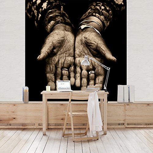 Apalis Vliestapete Indian Hands Fototapete Quadrat | Vlies Tapete Wandtapete Wandbild Foto 3D Fototapete für Schlafzimmer Wohnzimmer Küche | Größe: 192x192 cm, braun, 97754 von Apalis