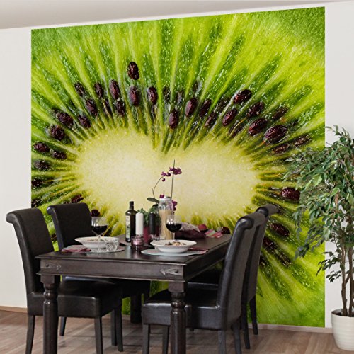 Apalis Vliestapete Küchentapete Kiwi Heart Fototapete Quadrat | Vlies Tapete Wandtapete Wandbild Foto 3D Fototapete für Schlafzimmer Wohnzimmer Küche | Größe: 336x336 cm, grün, 97772 von Apalis