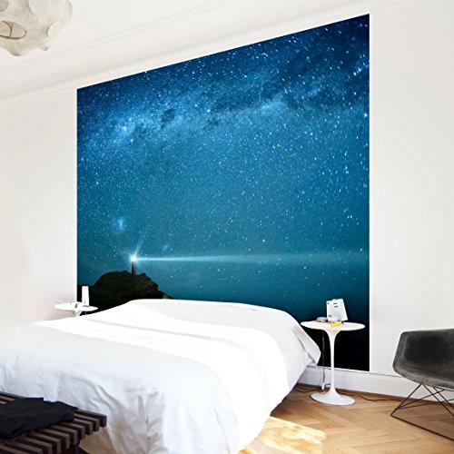 Apalis Vliestapete Leuchtturm Fototapete Quadrat | Vlies Tapete Wandtapete Wandbild Foto 3D Fototapete für Schlafzimmer Wohnzimmer Küche | Größe: 336x336 cm, blau, 97795 von Apalis