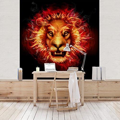 Apalis Vliestapete Lord Of Fire Fototapete Quadrat | Vlies Tapete Wandtapete Wandbild Foto 3D Fototapete für Schlafzimmer Wohnzimmer Küche | Größe: 240x240 cm, rot, 97808 von Apalis