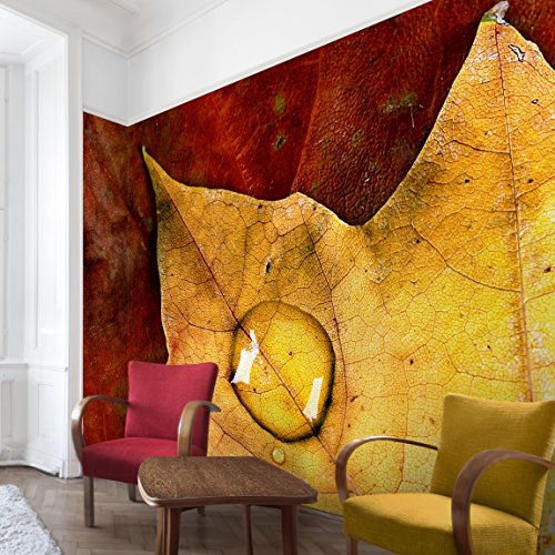 Apalis Vliestapete Magical Leaf Fototapete Breit | Vlies Tapete Wandtapete Wandbild Foto 3D Fototapete für Schlafzimmer Wohnzimmer Küche | gelb, 94964 von Apalis