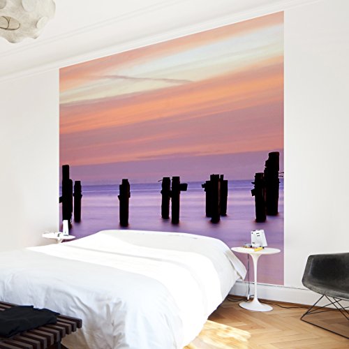 Apalis Vliestapete Meeresromantik Fototapete Quadrat | Vlies Tapete Wandtapete Wandbild Foto 3D Fototapete für Schlafzimmer Wohnzimmer Küche | Größe: 192x192 cm, rosa, 97834 von Apalis