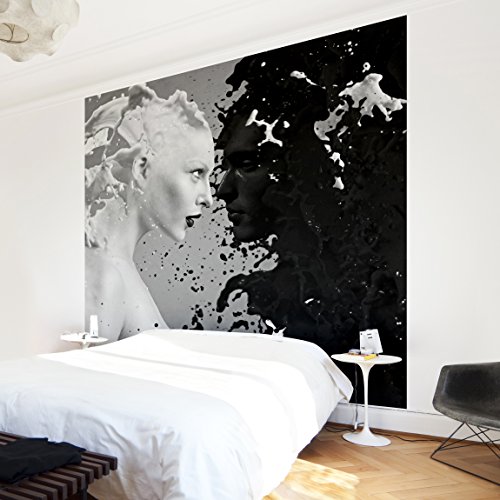 Apalis Vliestapete Milk und Coffee II Fototapete Quadrat | Vlies Tapete Wandtapete Wandbild Foto 3D Fototapete für Schlafzimmer Wohnzimmer Küche | Größe: 288x288 cm, grau, 95387 von Apalis