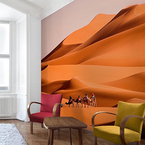 Apalis Vliestapete Namib Desert Fototapete Quadrat | Vlies Tapete Wandtapete Wandbild Foto 3D Fototapete für Schlafzimmer Wohnzimmer Küche | Größe: 240x240 cm, orange, 97858 von Apalis