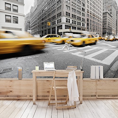 Apalis Vliestapete Rasantes New York Fototapete Breit | Vlies Tapete Wandtapete Wandbild Foto 3D Fototapete für Schlafzimmer Wohnzimmer Küche | grau, 94777 von Apalis