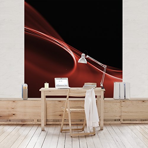 Apalis Vliestapete Red Wave Fototapete Quadrat | Vlies Tapete Wandtapete Wandbild Foto 3D Fototapete für Schlafzimmer Wohnzimmer Küche | Größe: 192x192 cm, rot, 97952 von Apalis
