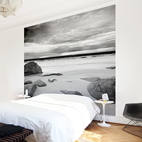 Apalis Vliestapete Rocky Coast Fototapete Quadrat | Vlies Tapete Wandtapete Wandbild Foto 3D Fototapete für Schlafzimmer Wohnzimmer Küche | Größe: 240x240 cm, grau, 95443 von Apalis