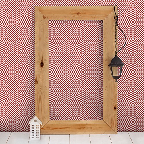 Apalis Vliestapete Rotes Geometrisches Streifenmuster Mustertapete Quadrat | Vlies Tapete Wandtapete Wandbild Foto 3D Fototapete für Schlafzimmer Wohnzimmer Küche | Größe: 240x240 cm, rot, 98330 von Apalis
