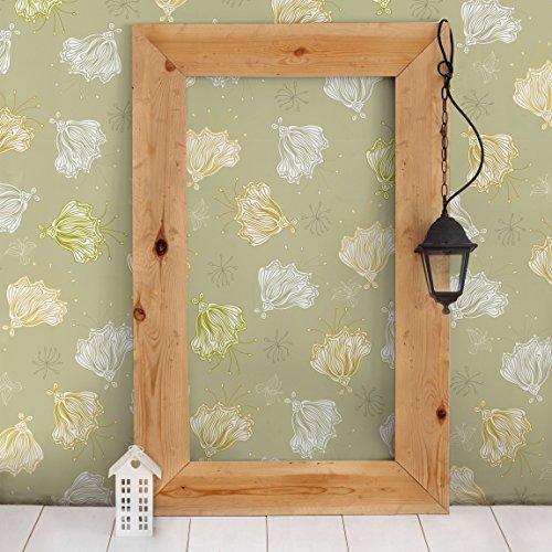 Apalis Vliestapete Schwebende Blüten Fototapete Quadrat | Vlies Tapete Wandtapete Wandbild Foto 3D Fototapete für Schlafzimmer Wohnzimmer Küche | Größe: 288x288 cm, beige, 98334 von Apalis