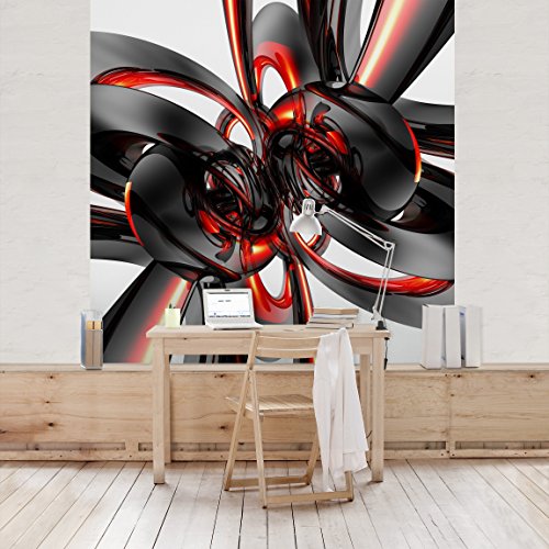 Apalis Vliestapete Shining Red Circles Fototapete Quadrat | Vlies Tapete Wandtapete Wandbild Foto 3D Fototapete für Schlafzimmer Wohnzimmer Küche | Größe: 192x192 cm, rot, 97998 von Apalis