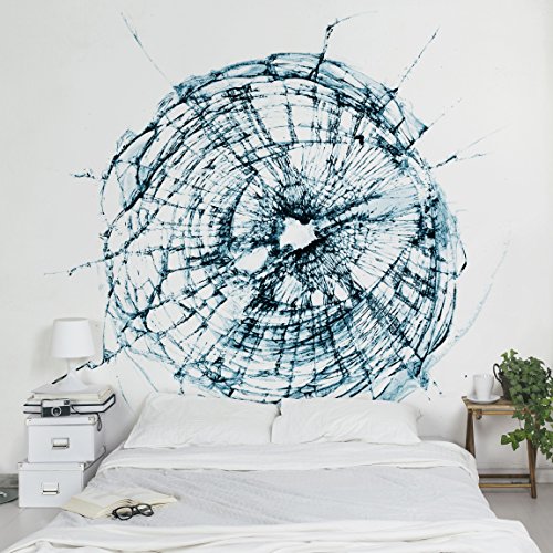 Apalis Vliestapete Splitterndes Glas Fototapete Quadrat | Vlies Tapete Wandtapete Wandbild Foto 3D Fototapete für Schlafzimmer Wohnzimmer Küche | Größe: 288x288 cm, blau, 95467 von Apalis