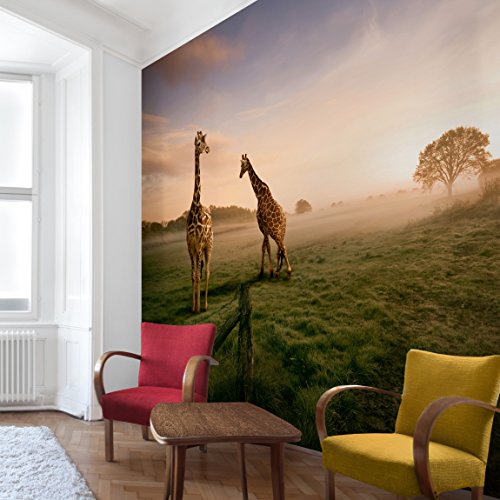 Apalis Vliestapete Surreal Giraffes Fototapete Quadrat | Vlies Tapete Wandtapete Wandbild Foto 3D Fototapete für Schlafzimmer Wohnzimmer Küche | Größe: 336x336 cm, mehrfarbig, 95483 von Apalis