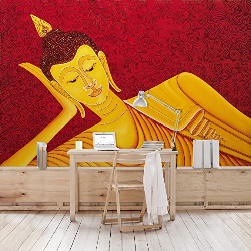 Apalis Vliestapete Taipei Buddha Fototapete Breit | Vlies Tapete Wandtapete Wandbild Foto 3D Fototapete für Schlafzimmer Wohnzimmer Küche | rot, 94828 von Apalis