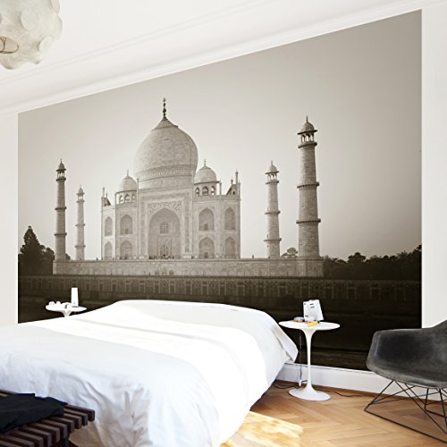 Apalis Vliestapete Taj Mahal Fototapete Breit | Vlies Tapete Wandtapete Wandbild Foto 3D Fototapete für Schlafzimmer Wohnzimmer Küche | mehrfarbig, 94829 von Apalis