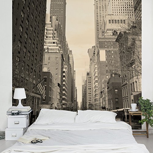 Apalis Vliestapete USA Postcard Fototapete Quadrat | Vlies Tapete Wandtapete Wandbild Foto 3D Fototapete für Schlafzimmer Wohnzimmer Küche | Größe: 288x288 cm, beige, 95492 von Apalis