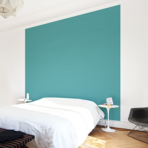 Apalis Vliestapete Uni Quadrat | Vlies Tapete Wandtapete Wandbild Foto 3D Fototapete für Schlafzimmer Wohnzimmer Küche | Größe: 192x192 cm, blau / Türkis, 104813 von Apalis