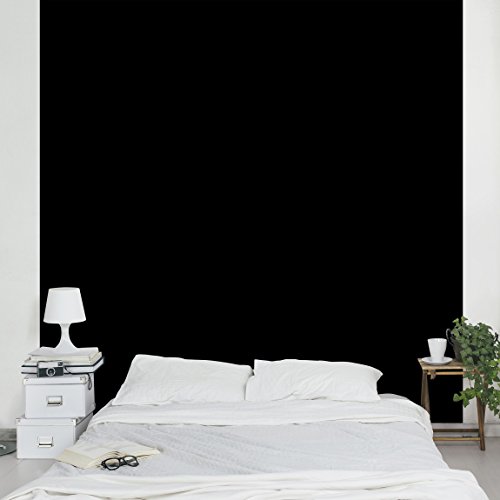 Apalis Vliestapete Uni Quadrat | Vlies Tapete Wandtapete Wandbild Foto 3D Fototapete für Schlafzimmer Wohnzimmer Küche | Größe: 240x240 cm, schwarz, 98428 von Apalis