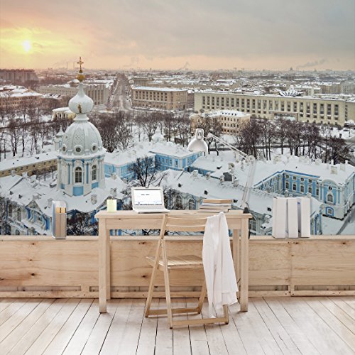 Apalis Vliestapete Winter in St. Petersburg Fototapete Breit | Vlies Tapete Wandtapete Wandbild Foto 3D Fototapete für Schlafzimmer Wohnzimmer Küche | mehrfarbig, 94868 von Apalis