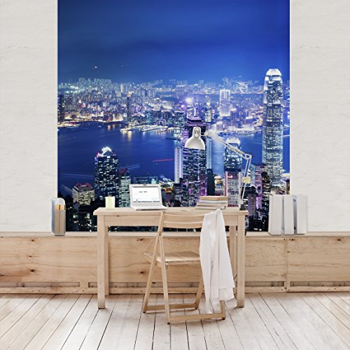 Apalis Vliestapete Yokohama Fototapete Quadrat | Vlies Tapete Wandtapete Wandbild Foto 3D Fototapete für Schlafzimmer Wohnzimmer Küche | Größe: 288x288 cm, blau, 98158 von Apalis