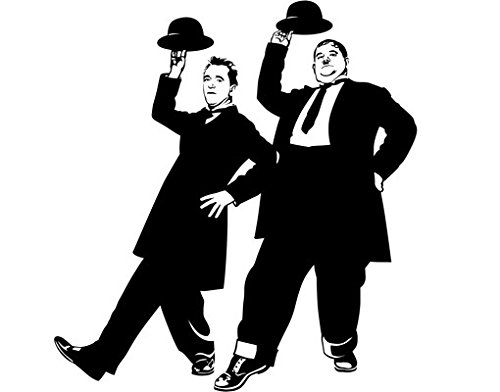 Apalis Wandtattoo No.1229 Laurel & Hardy Dick & Doof Stan & Ollie Komiker Kurzfilm, Farbe:Creme;Größe:65cm x 60cm von Apalis