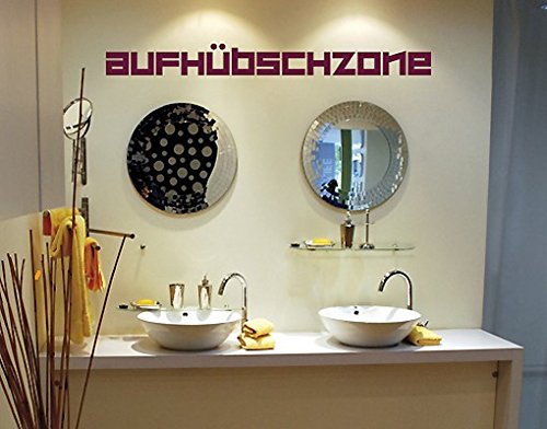 Wandtattoo No.SF561 Aufhübschzone 1 bad schminken badezimmer hübsch spiegel, Farbe:Königsblau;Größe:4cm x 45cm von Apalis