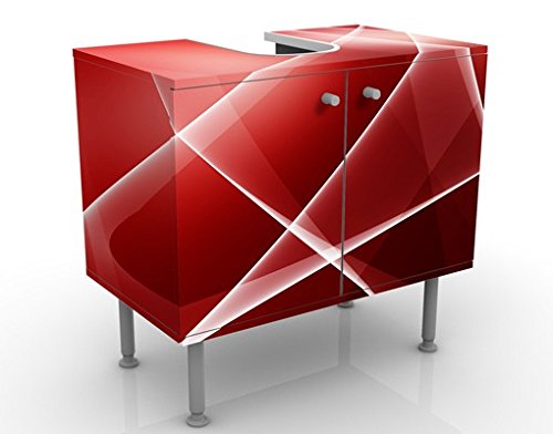 Apalis Waschbeckenunterschrank - Red Turbulency - Badschrank Rot, Größe: 55cm x 60cm von Apalis