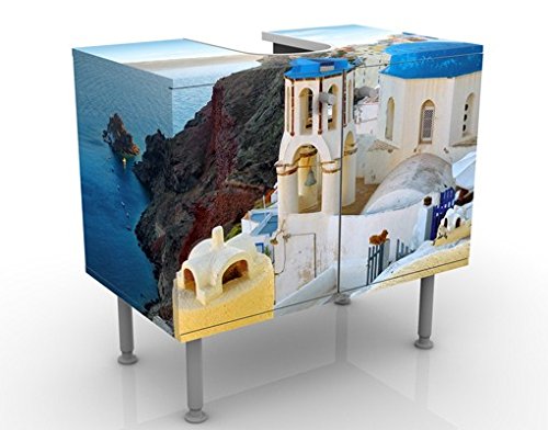 Apalis Waschbeckenunterschrank Santorini 60x55x35cm Design Waschtisch, Größe:55cm x 60cm von Apalis