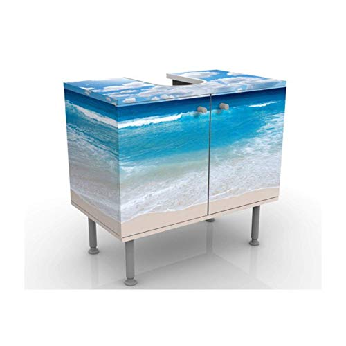 Apalis Waschbeckenunterschrank - Touch of Paradise - Maritim Badschrank Blau, Größe: 55cm x 60cm von Apalis