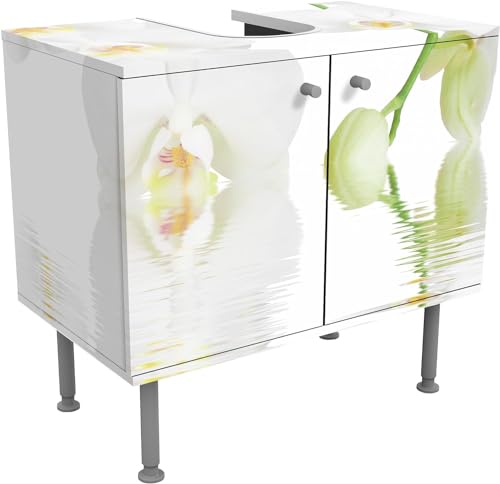 Apalis Waschbeckenunterschrank Wellness Orchidee 60x55x35cm, schmal, 60cm breit, höhenverstellbar, Design Waschbeckenschrank, Waschtisch, Waschtischunterschrank, Badschrank, Größe: 55cm x 60cm von Apalis