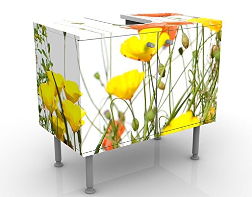 Apalis Waschbeckenunterschrank Wild Flowers 60x55x35cm Design Waschtisch, Größe:55cm x 60cm von Apalis