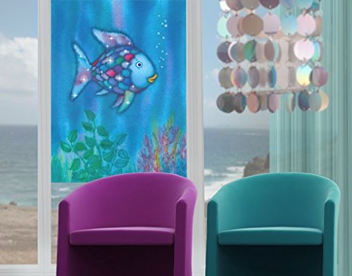 Fensterfolie Sichtschutz Bild Der Regenbogenfisch Allein im weiten Meer 72x54cm von Apalis