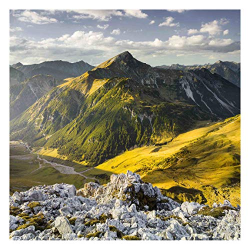 Vliestapete - Berge und Tal der Lechtaler Alpen im Tirol - Fototapete Quadrat Vlies Tapete Wandtapete Wandbild Foto 3D Fototapete, Größe HxB: 192cm x 192cm von Apalis