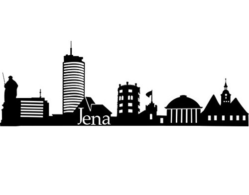 Wandtattoo No.ML4 Jena Skyline II Stadt Deutschland Jena Metropole Thüringen, Farbe:Schwarz;Größe:40cm x 120cm von Apalis