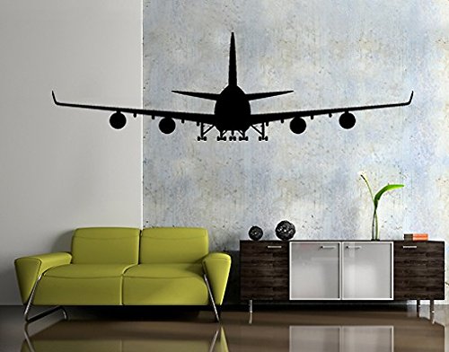Wandtattoo No.SF523 Boeing 747 Luftfahrt Flugzeug fliegen Himmel Pilot, Farbe:Schwarz;Größe:18cm x 60cm von Apalis