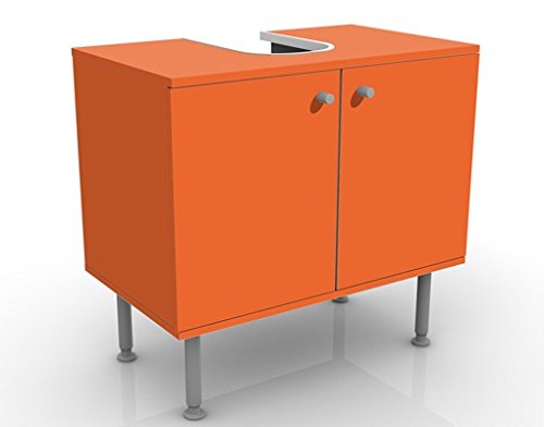 Waschbeckenunterschrank Colour Orange 60x55x35cm Badezimmer Farbe Pop Art Rot, Größe:55cm x 60cm von Apalis