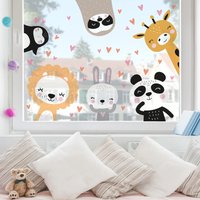 Fenstersticker Kinderzimmer - Safari Tier Set | Kinder Fensterfolie Babyzimmer Aufkleber Fensterdeko Zoo Dschungel Panda Löwe Baby von ApalisHOME