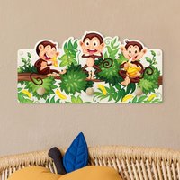 Kindergarderobe Holz - Affenfamilie | Wandgarderobe Garderobe Kinder Kinderzimmer von ApalisHOME