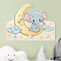 Kindergarderobe Holz - Elefant Mond | Wandgarderobe Garderobe Kinder Kinderzimmer von ApalisHOME