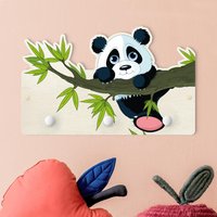 Kindergarderobe Holz - Kletternder Panda | Wandgarderobe Garderobe Kinder Kinderzimmer von ApalisHOME