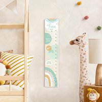 Kindermesslatte Holz Mit Wunschname - Regenbogen Ich Wachse 2 Verschiedene Farben | Messlatte Jungen Mädchen Neutral Baby Kinderzimmer von ApalisHOME