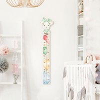 Kindermesslatte Holz Mit Wunschname - Süße Aquarell-Tierchen Verschiedene Süße Tiere | Messlatte Jungen Mädchen Neutral Baby Kinderzimmer von ApalisHOME