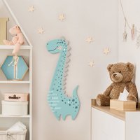 Kindermesslatte Holz - Niedlicher Dino Blau | Messlatte Jungen Mädchen Neutral Baby Kinderzimmer von ApalisHOME